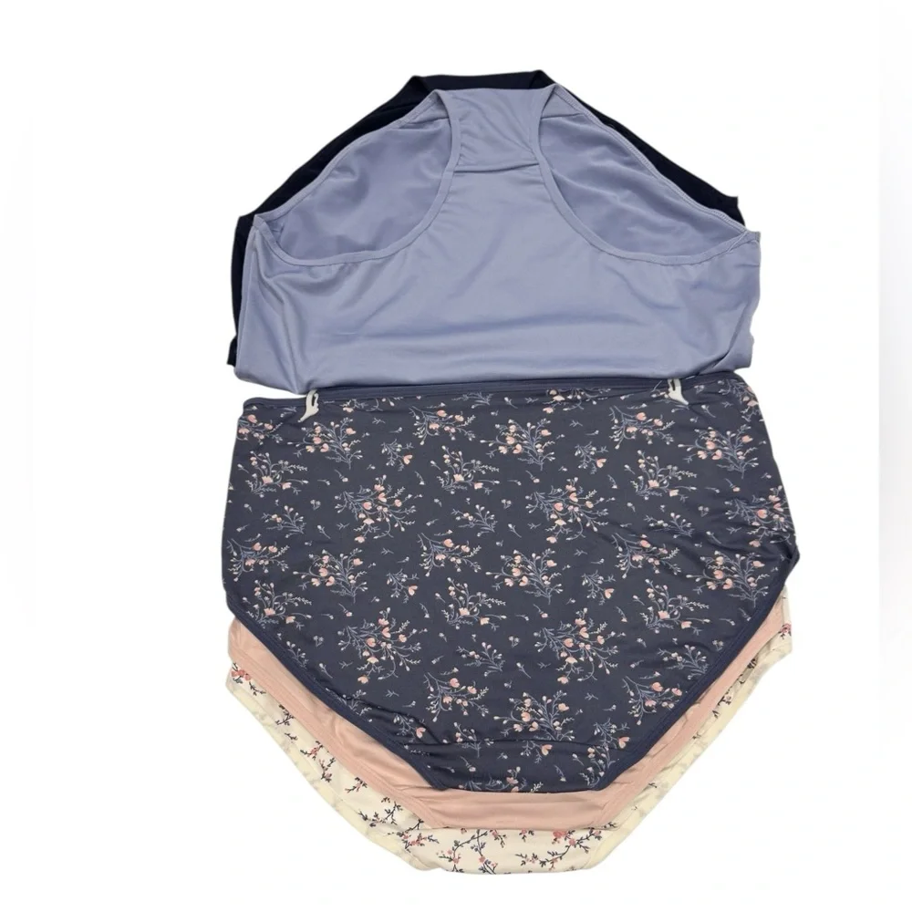 LAURA ASHLEY 5 Pack Briefs Panties Soft Comfy Stretch Floral Solids NWT 2X - Picture 12 of 14